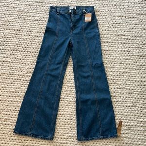 Reformation Leah Seamed High Waist Wide Leg Jeans size 29 new with tags